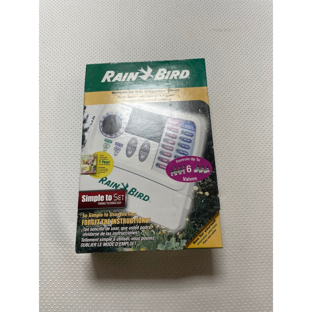 Rain Bird Simple-To-Set Irrigation Timer Indoor 6-Zone‎ Controller sat-600i New